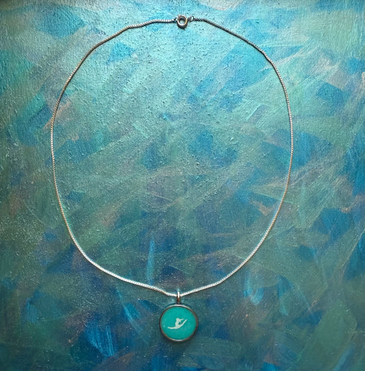 4/5" Sterling Silver Circle Custom Necklace with 16" or 18" Sterling Silver Chain