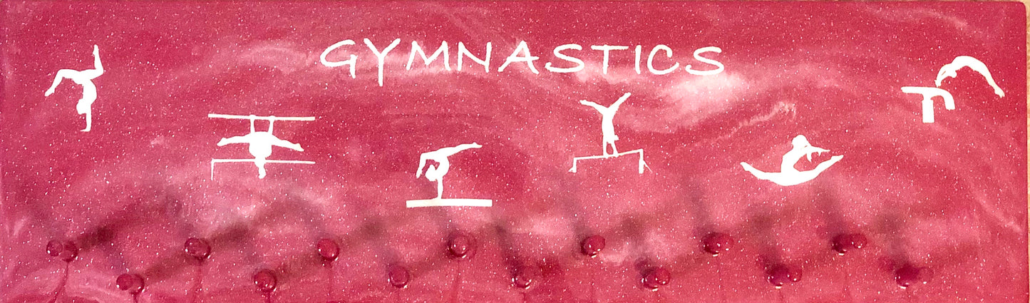 Custom Medal Award Hanger Pink Dazzle Waves