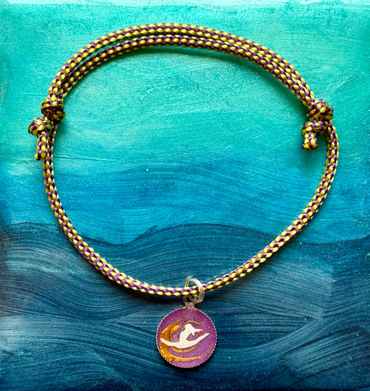 Sliding Bracelet ~ Small 1/2" pendant with custom silhouette, glow in the dark or non glow
