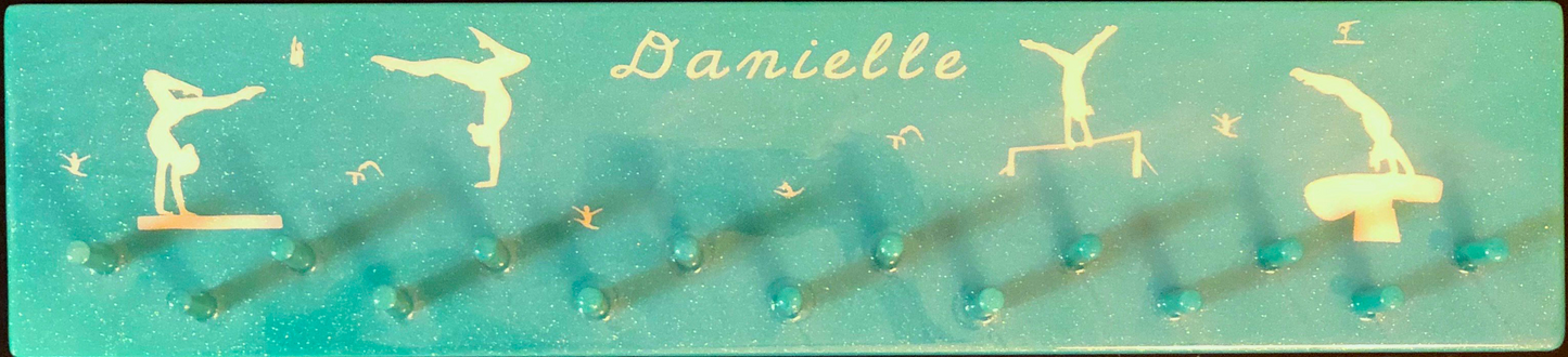 Custom Medal Award Hanger Teal Ocean Sparkles