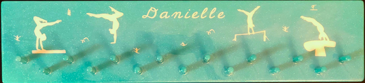 Custom Medal Award Hanger Teal Ocean Sparkles