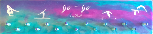 Custom Medal Award Hanger Teal Magenta Waves